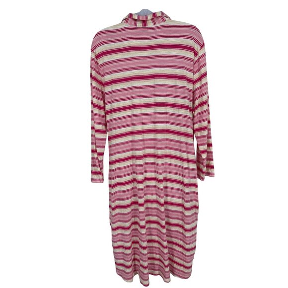 Womens Lands End Striped Long Sleeve T-Shirt Dress With Pockets Size L (14-16) - Picture 5 of 10